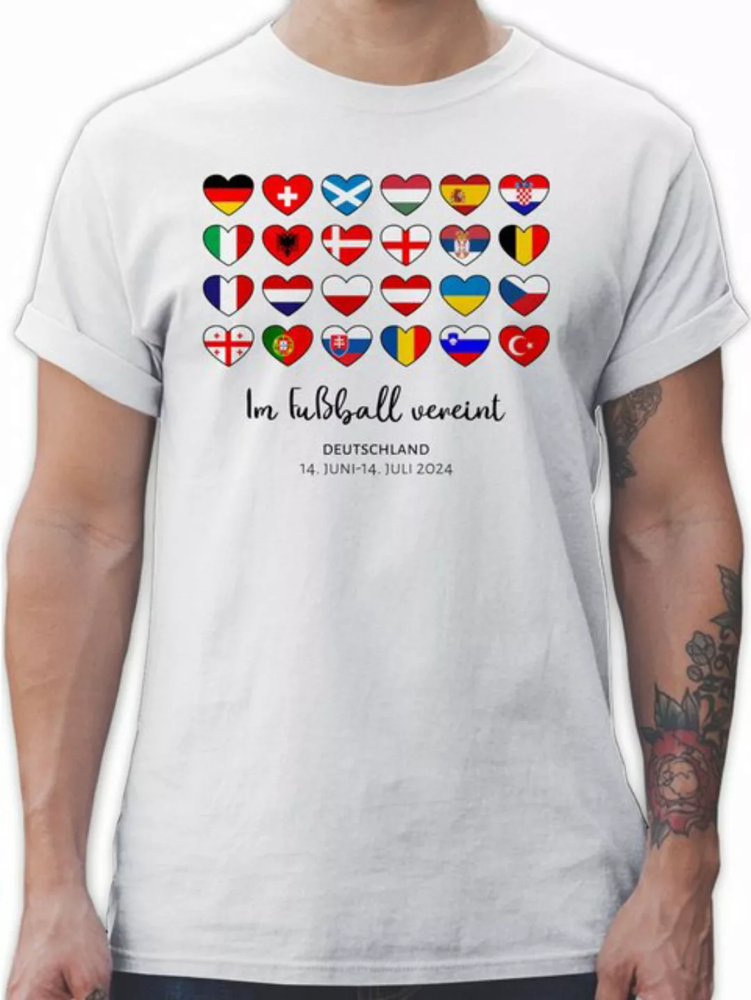 Shirtracer T-Shirt Deutschland EM 2024 Länder Herzen - Im Fußball vereint, günstig online kaufen
