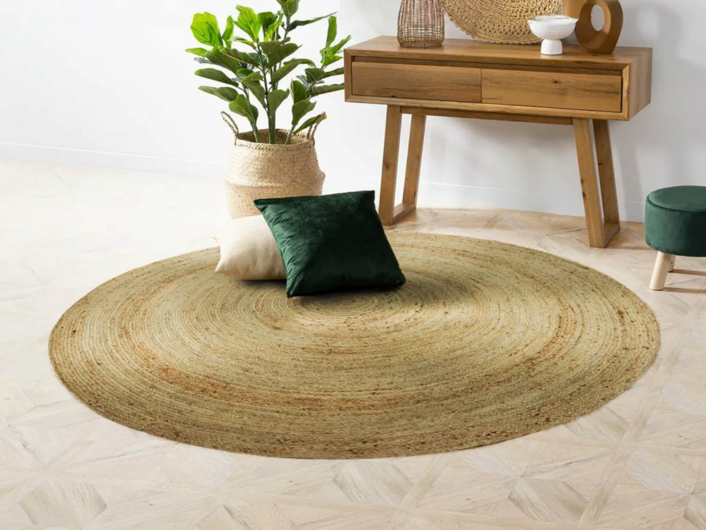 Teppich rund - D. 150 cm - 100% Jute - Naturfarben - JAIPUR günstig online kaufen