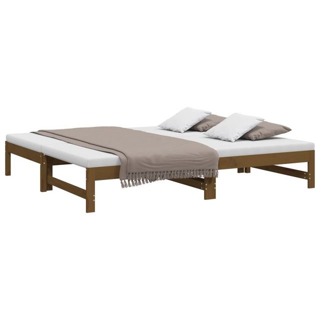 furnicato Bett Tagesbett Ausziehbar Honigbraun 2x(90x190) cm Massivholz Kie günstig online kaufen