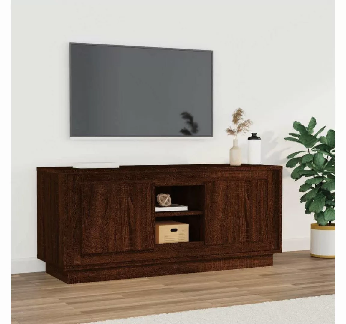furnicato TV-Schrank Braun Eichen-Optik 102x35x45 cm Holzwerkstoff günstig online kaufen