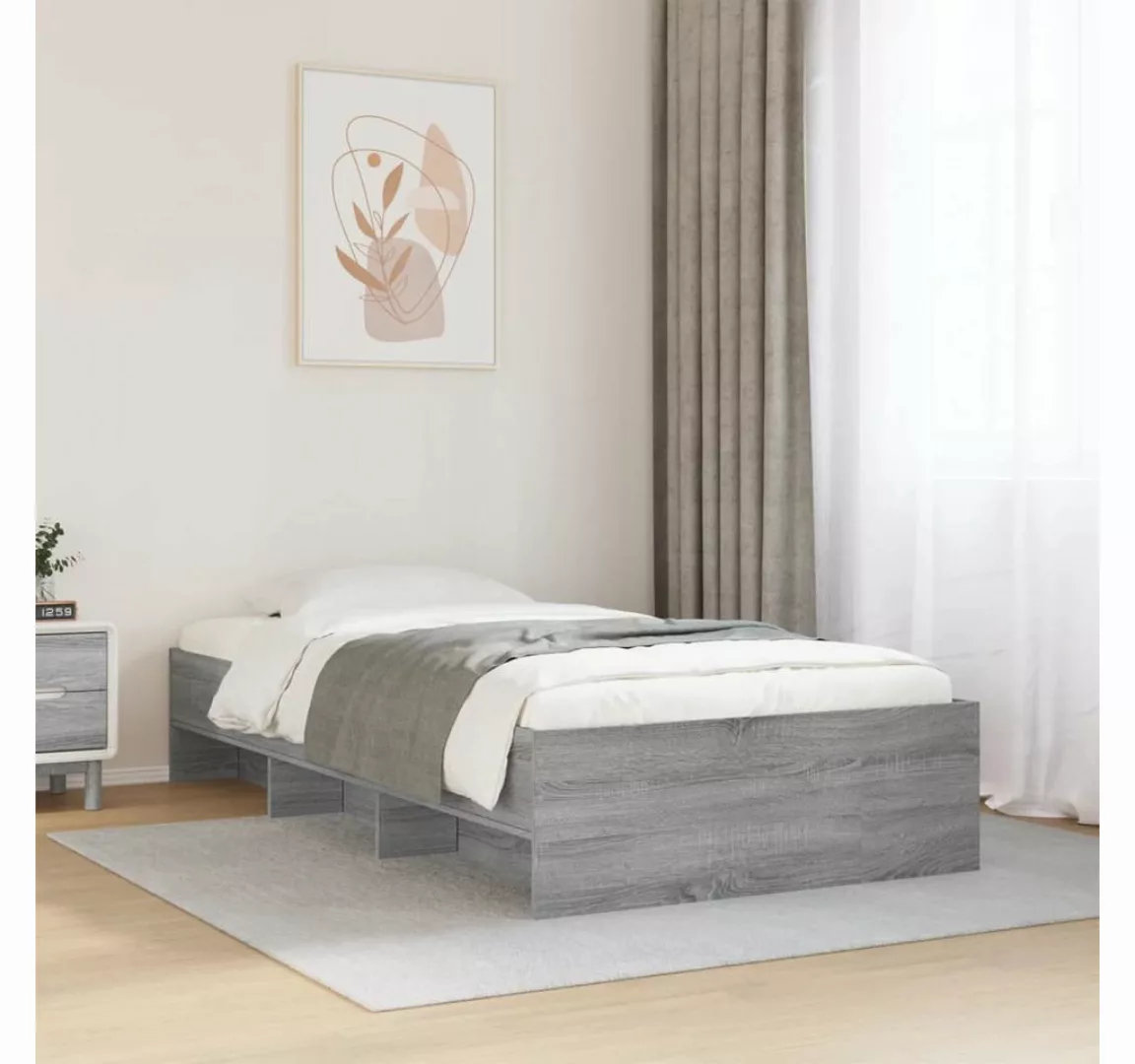 vidaXL Bett Bettgestell Grau Sonoma 75x190 cm Holzwerkstoff günstig online kaufen