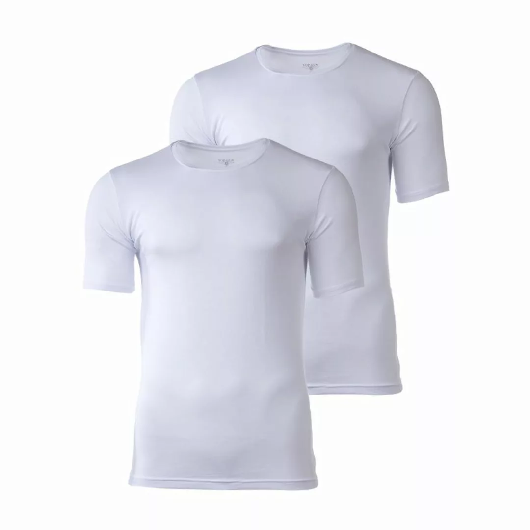 TOP GUN Herren T-Shirt - Unterhemd, Rundhals, Slim fit, 2er Pack Weiß XL günstig online kaufen