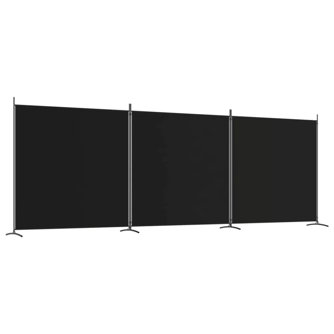 Vidaxl 3-tlg. Paravent Schwarz 525x180 Cm Stoff günstig online kaufen