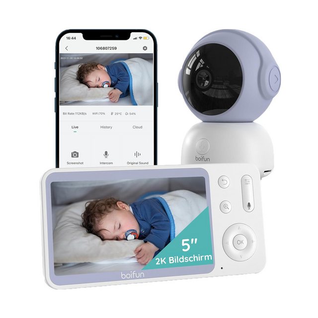 Boifun Babyphone Babyphone 720P mit Kamera 5 Zoll Baby Monitor, mit Kamera günstig online kaufen