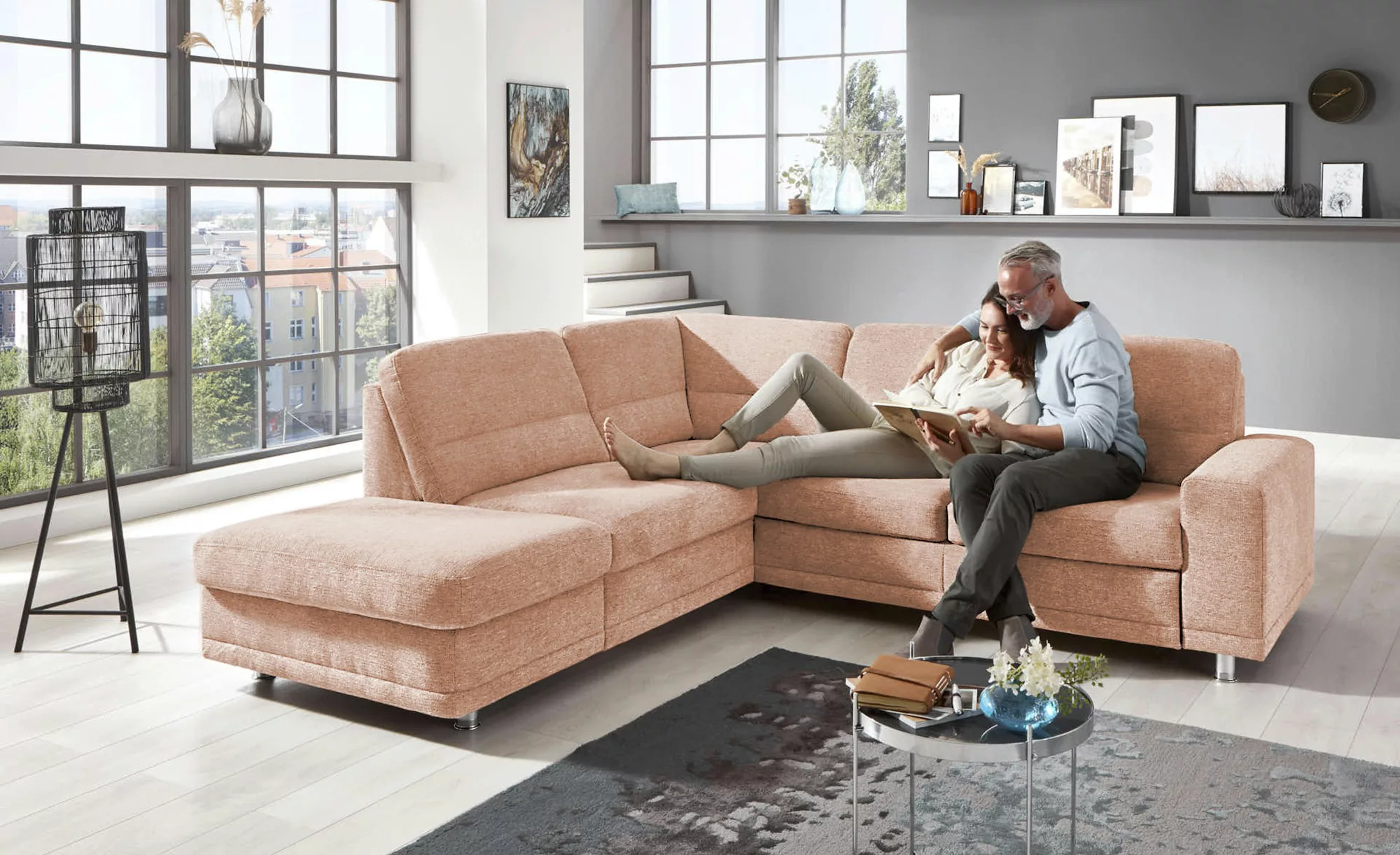 meinSofa Ecksofa  Marc ¦ orange ¦ Maße (cm): B: 243 H: 85 T: 234 Polstermöb günstig online kaufen