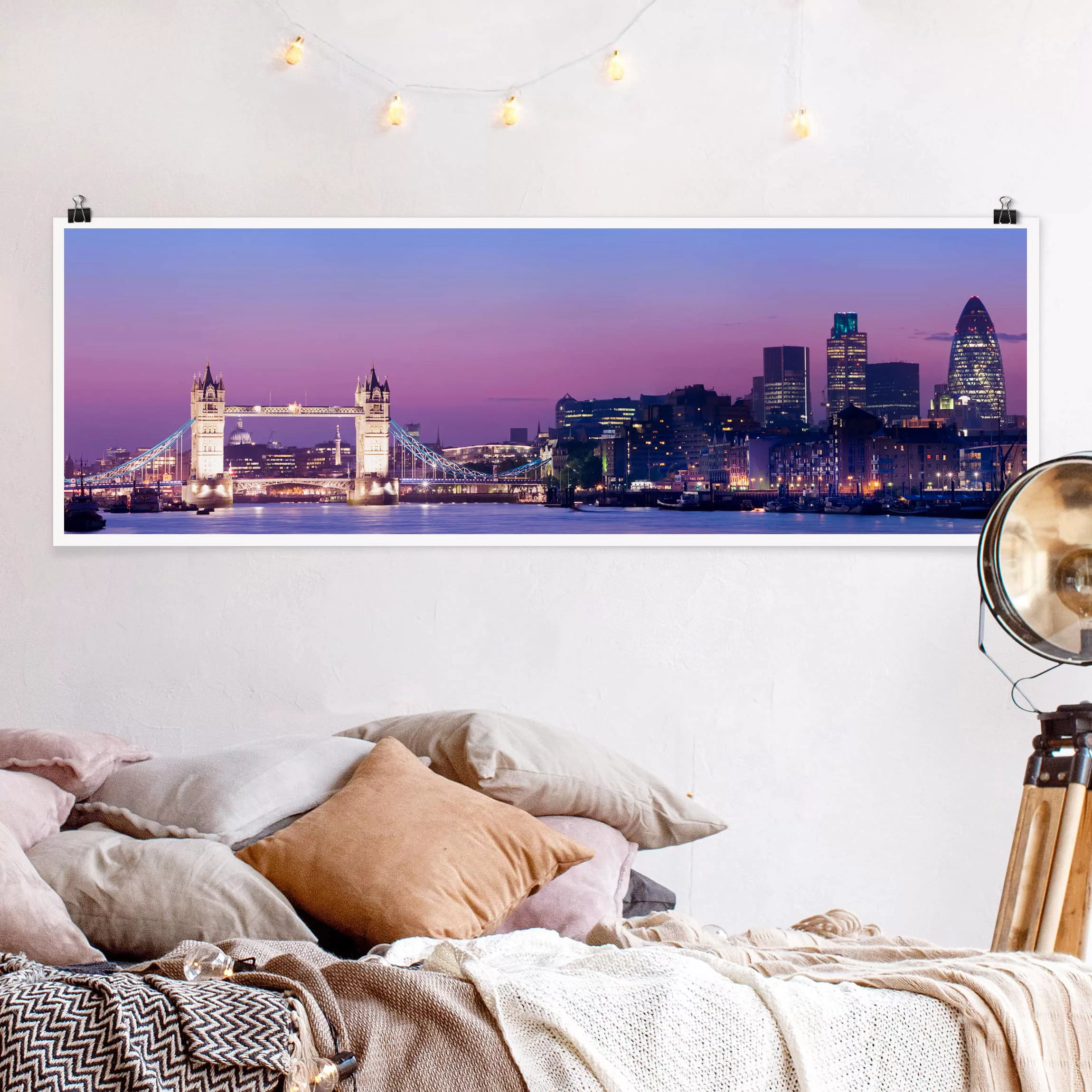 Panorama Poster Architektur & Skyline Tower Bridge in London at Night günstig online kaufen