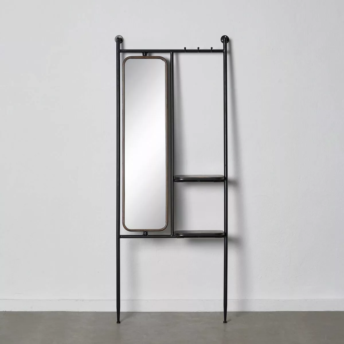 Garderobe 67 X 19 X 166,5 Cm Kristall Schwarz Gold Metall günstig online kaufen