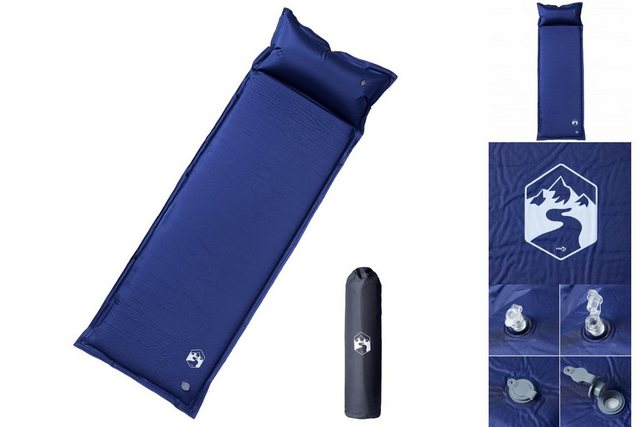 vidaXL Luftbett Isomatte mit Integriertem Kissen Selbstaufblasend Marinebla günstig online kaufen