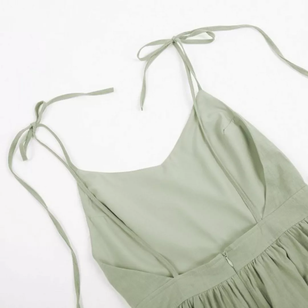 jalleria Dirndl Rückenfreies Kleid mit V-Ausschnitt und Spaghettiträgern günstig online kaufen