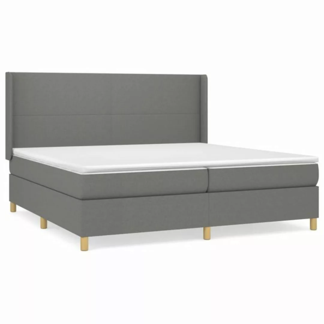 furnicato Bett Boxspringbett mit Matratze Dunkelgrau 200x200 cm Stoff (1-tl günstig online kaufen