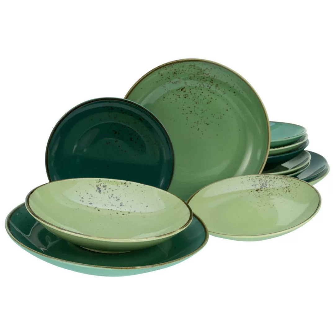 CreaTable Tafelservice Nature Collection Green Life grün Keramik günstig online kaufen
