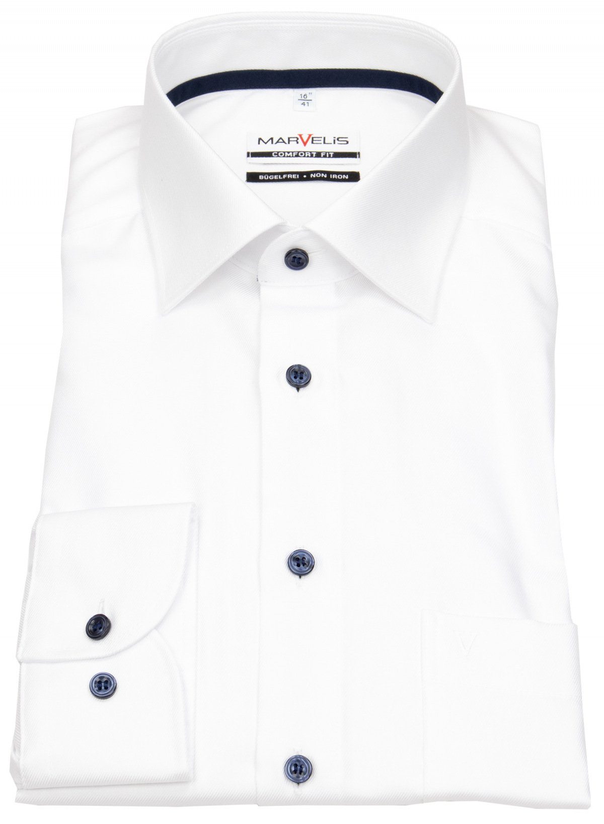 MARVELIS Businesshemd Comfort Fit bügelfrei Kentkragen günstig online kaufen
