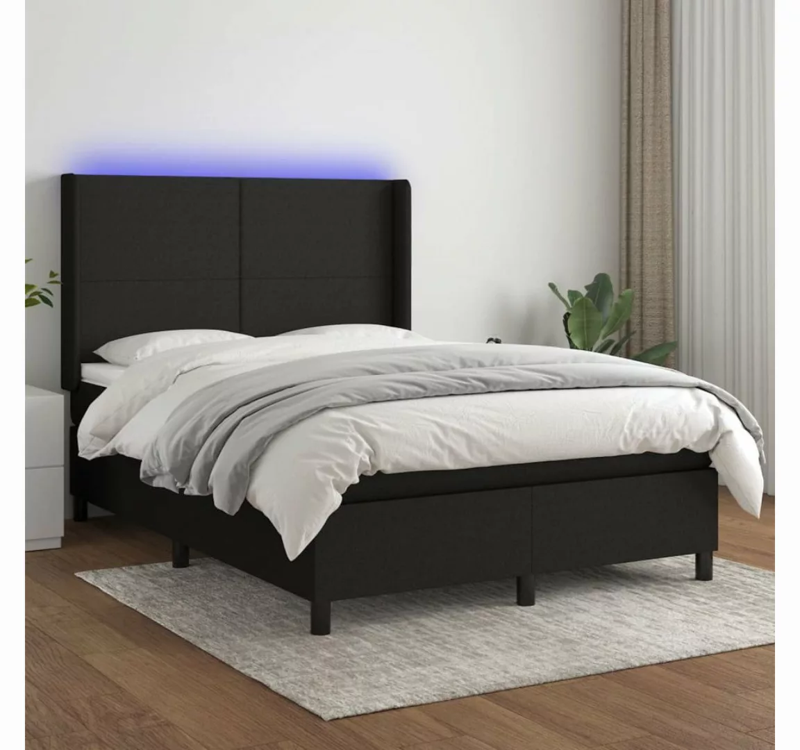 vidaXL Boxspringbett Boxspringbett mit Matratze und LED Stoff (140 x 200 cm günstig online kaufen