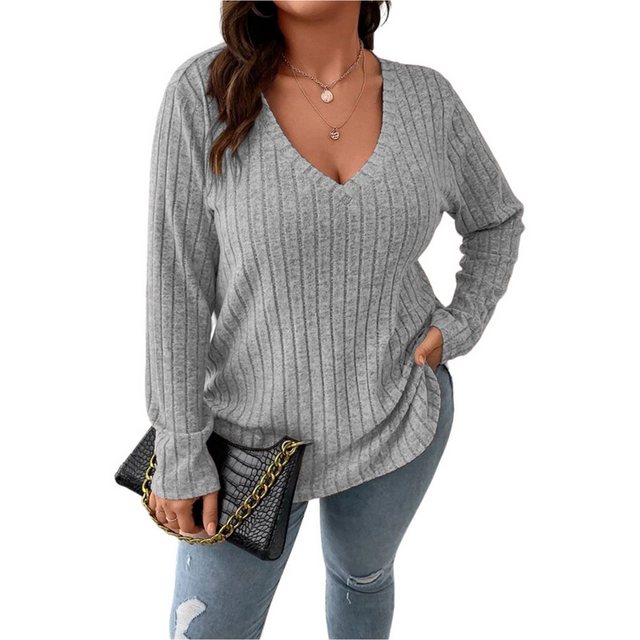 Zoclack Strickpullover Damen Tops Übergröße Lässig Lockerer Strickpullover günstig online kaufen