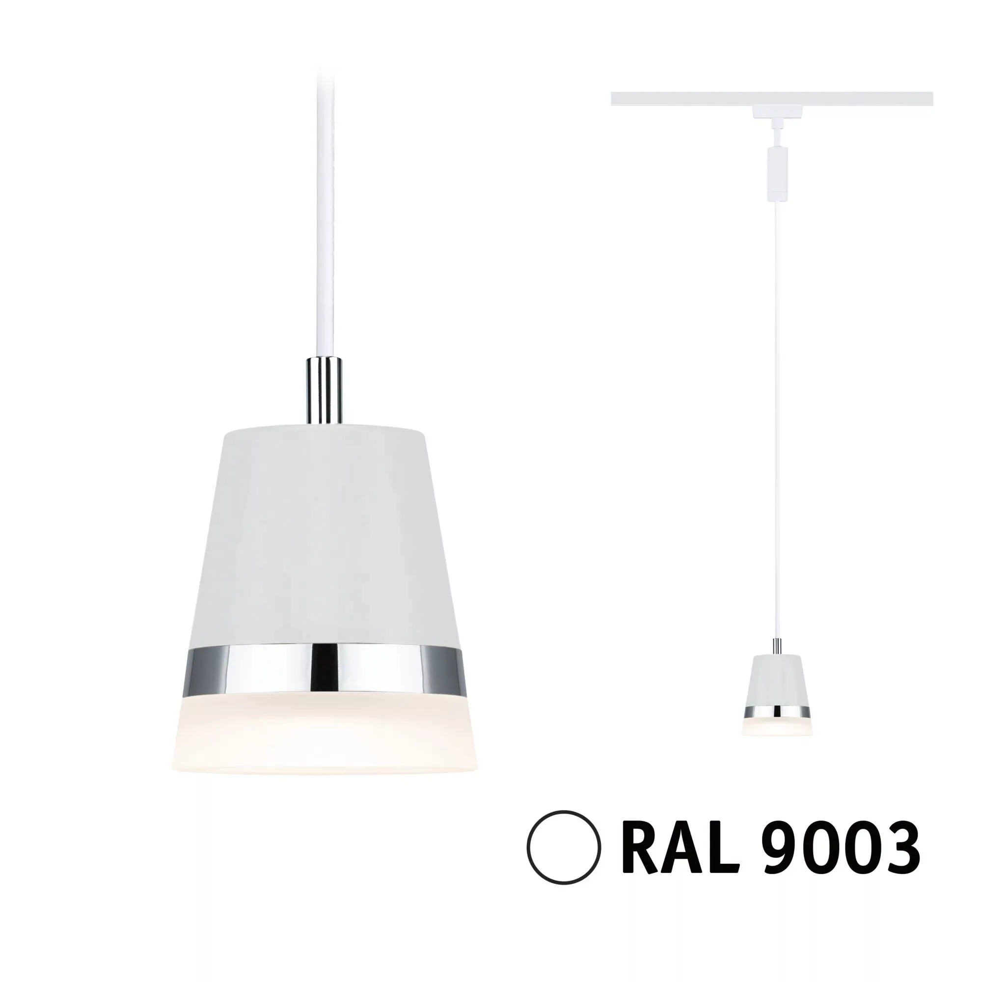 Paulmann Pendelleuchte Cone URail Signalweiß 121,4 cm x 8,4 cm günstig online kaufen