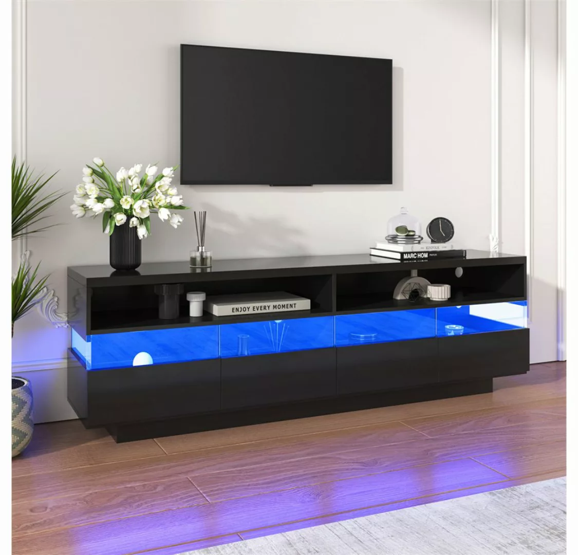 autolock TV-Schrank Hochglanz-TV-Schranktisch lowboard TV-Tisch mit LED-Bel günstig online kaufen