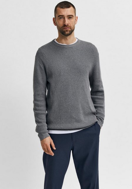 SELECTED HOMME Rundhalspullover ROCKS KNIT CREW NECK günstig online kaufen