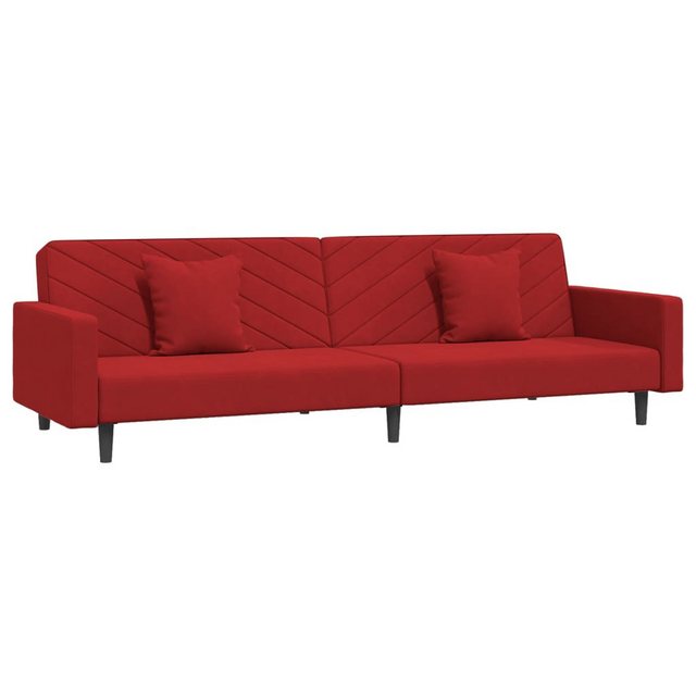 vidaXL Schlafsofa, Sofa 2-Sitzer mit 2 Kissen Weinrot Samt günstig online kaufen