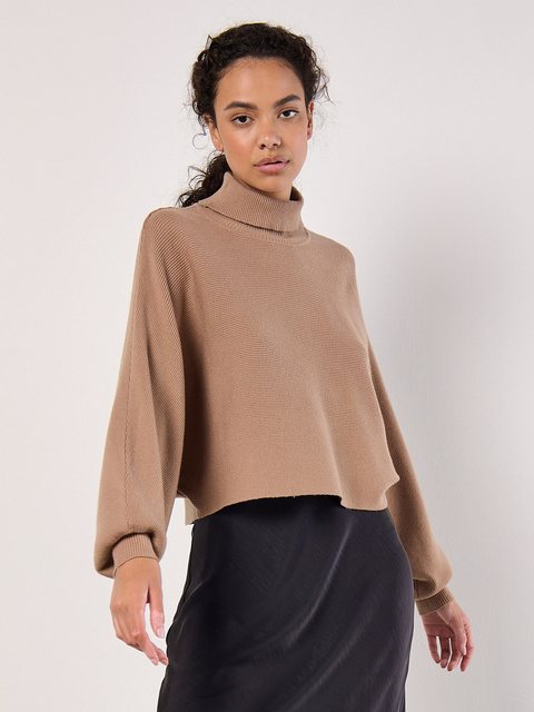 Apricot Strickpullover Rippoptik-Pullover, (1-tlg) mit Fledermausärmeln günstig online kaufen