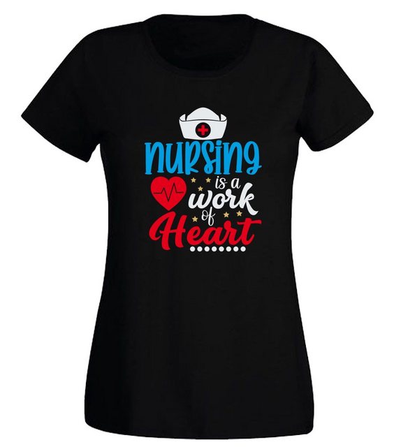 G-graphics T-Shirt Damen T-Shirt - Nursing is a work of heart Slim-fit-Shir günstig online kaufen