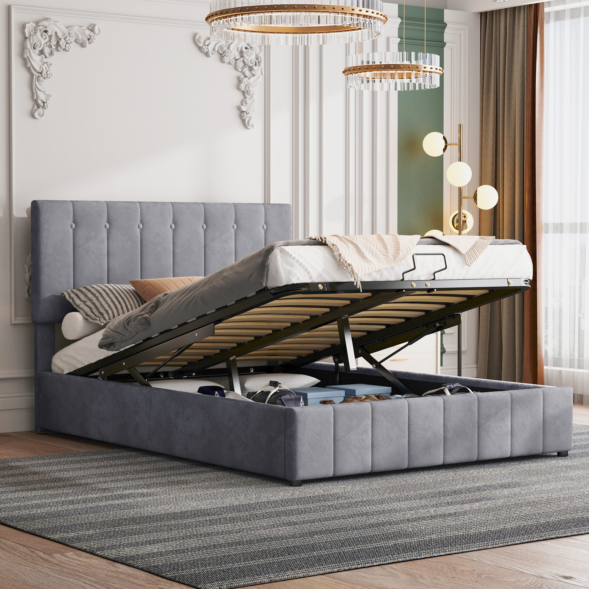 STILVORA Polsterbett 140×200 Bettgestell mit Matratze,verstellbares günstig online kaufen