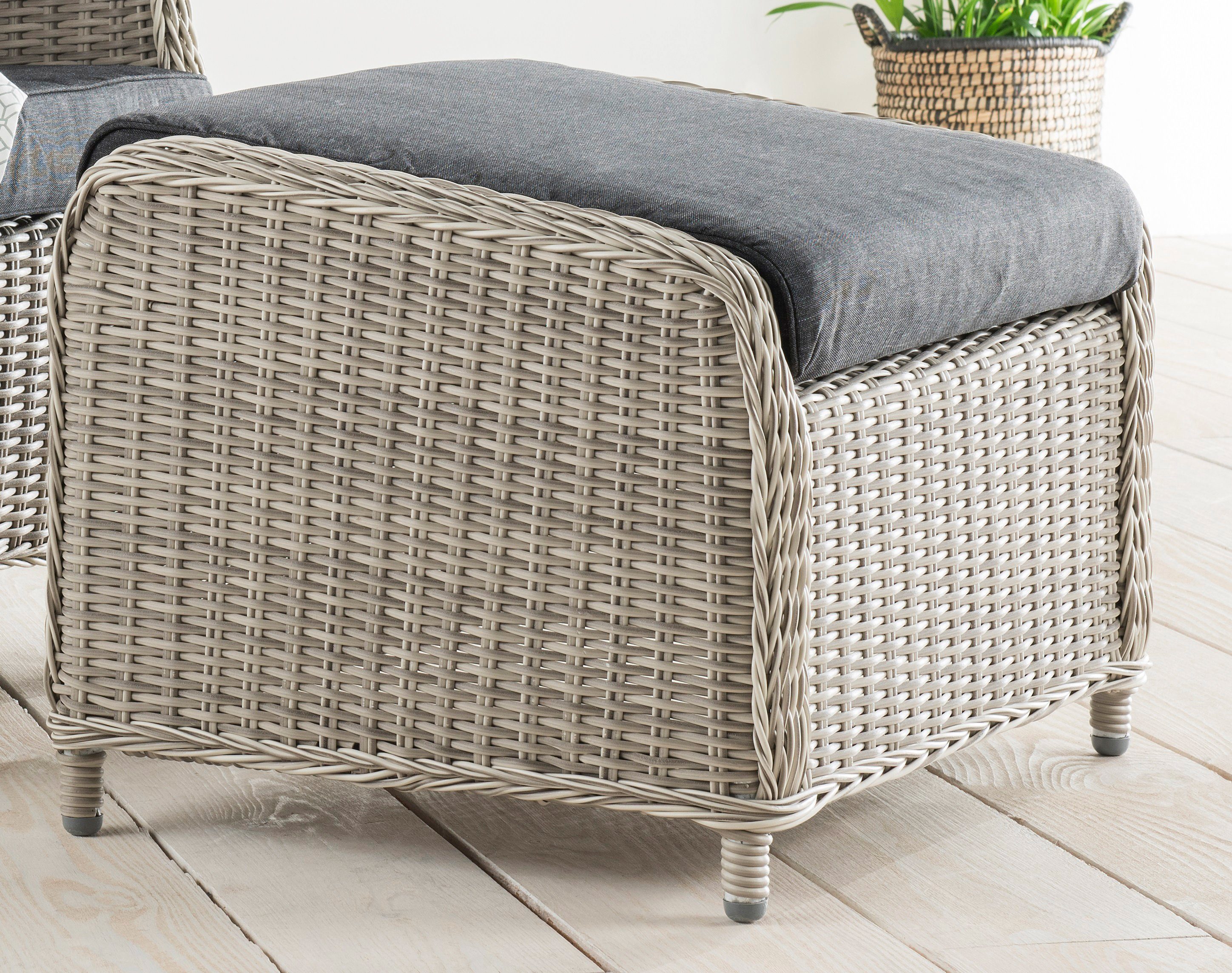 Destiny Fußhocker CASA, 66x58cm, Aluminium, Polyrattan, günstig online kaufen
