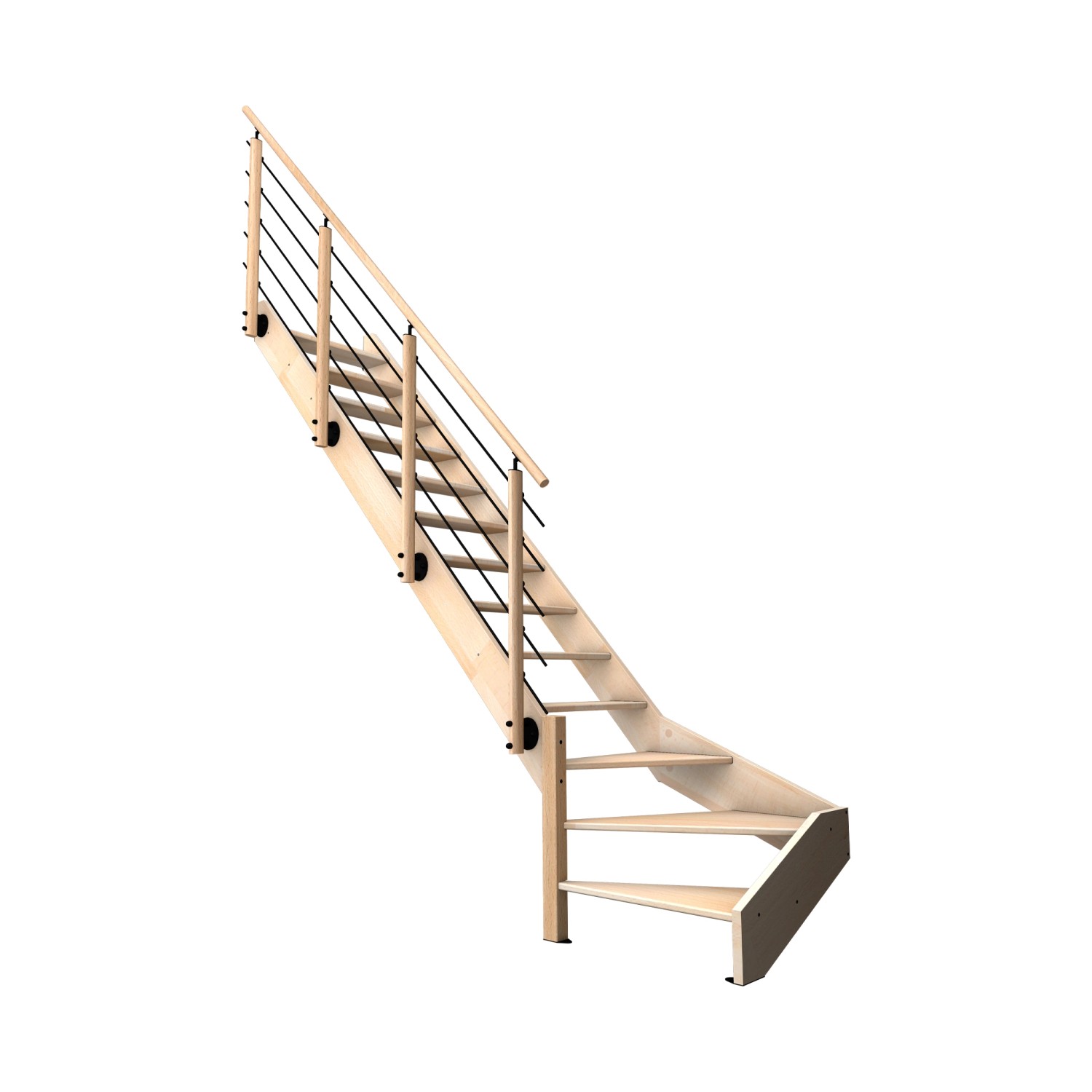 Kordo Treppe 1/4 Gewendelt Links Buche Geländer Nostra günstig online kaufen