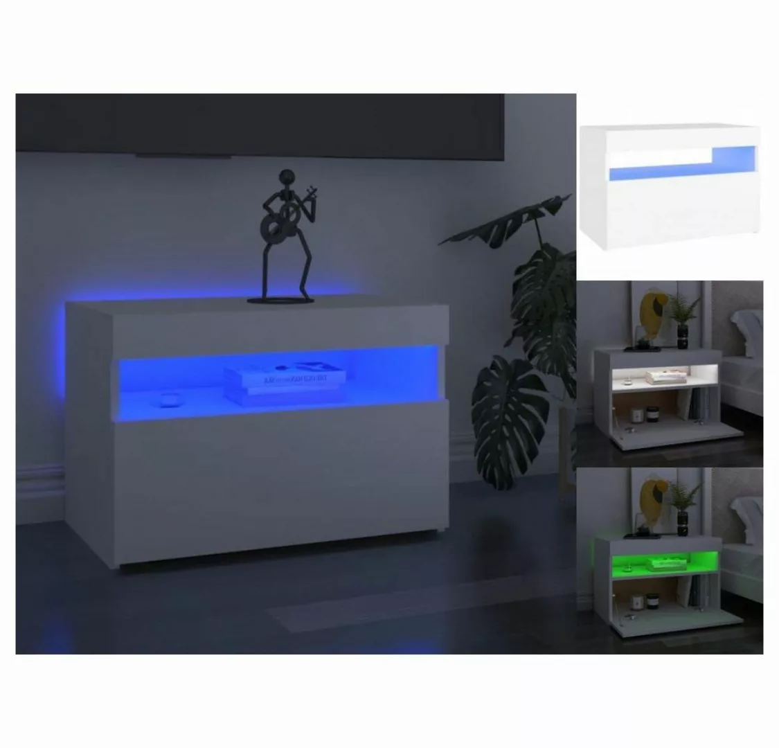 vidaXL TV-Schrank TV-Schrank mit LED-Leuchten Weiß 60x35x40 cm Lowboard günstig online kaufen