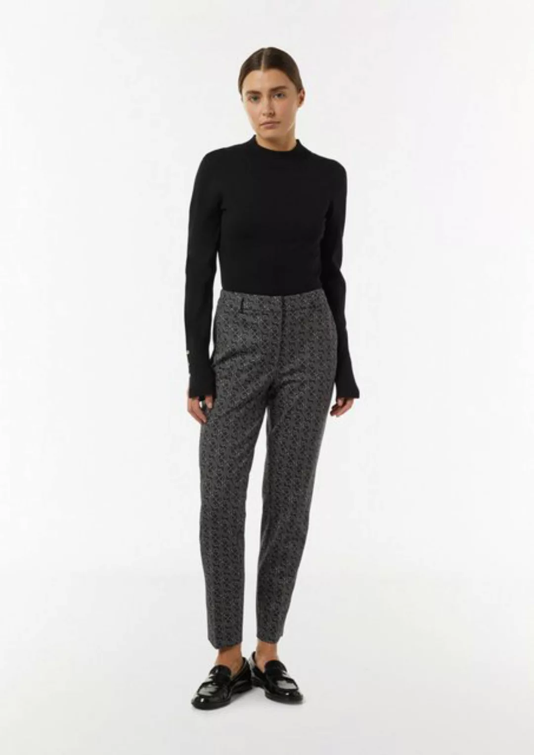 Comma 7/8-Hose Gemusterte Cigarette-Pants aus Jersey günstig online kaufen