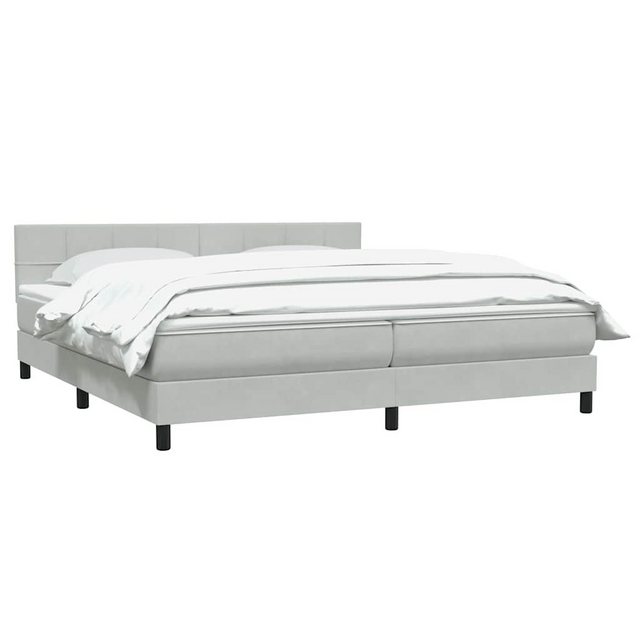 vidaXL Bett Boxspringbett mit Matratze Hellgrau 180x220 cm Samt günstig online kaufen