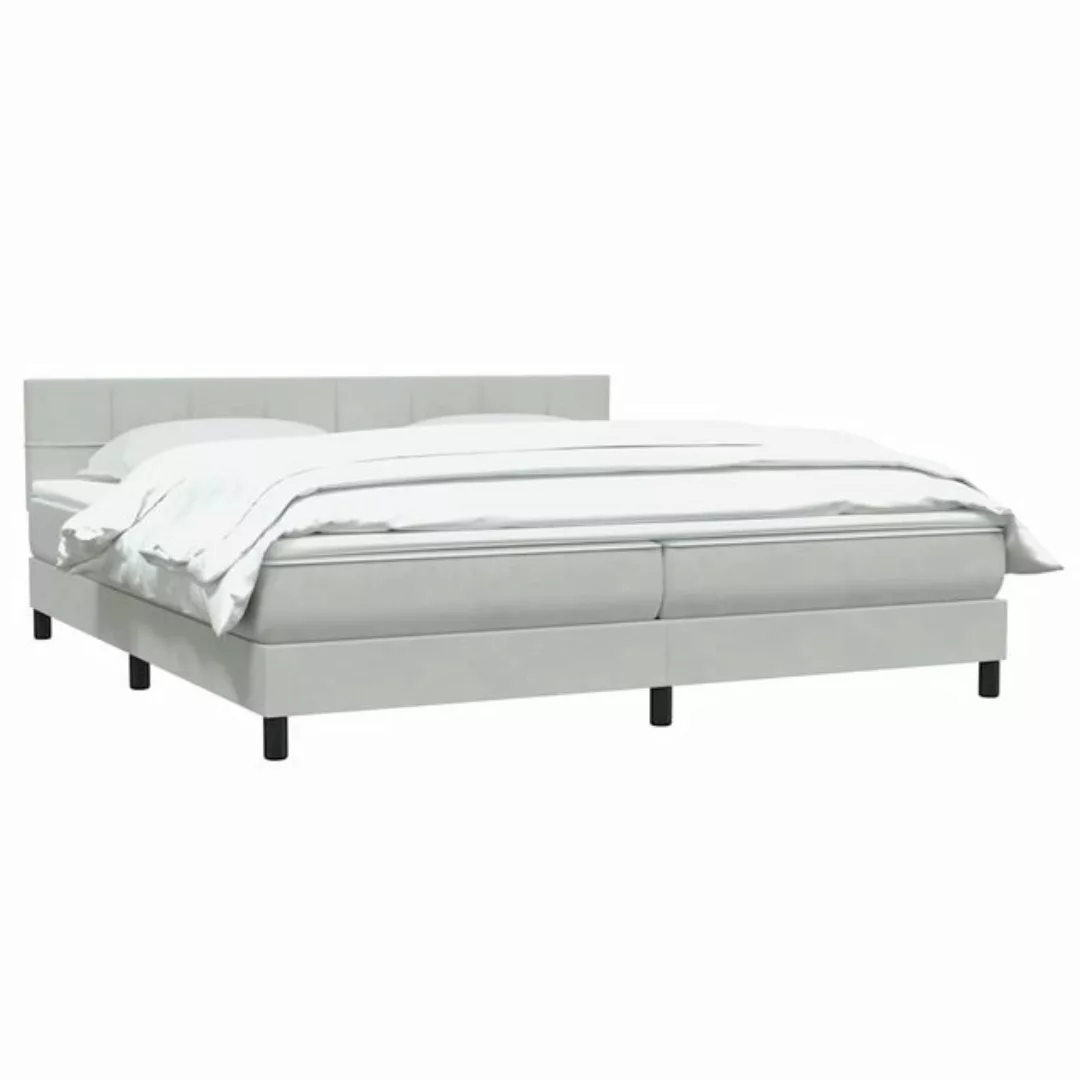 vidaXL Bett Boxspringbett mit Matratze Hellgrau 200x220 cm Samt günstig online kaufen