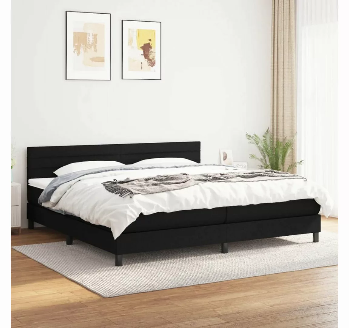 vidaXL Boxspringbett Boxspringbett mit Matratze Schwarz 200x200 cm Stoff Be günstig online kaufen