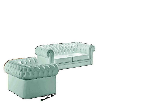 JVmoebel Sofa Weiße Chesterfield Sofagarnitur Klassiche Wonzimmer Couch Set günstig online kaufen