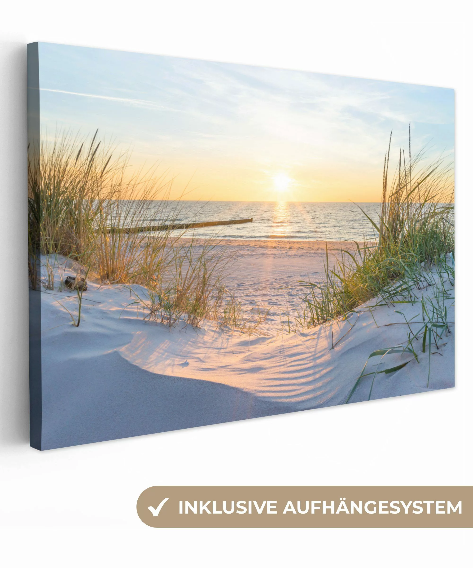 OneMillionCanvasses® Leinwandbild Strand - Sonne - günstig online kaufen