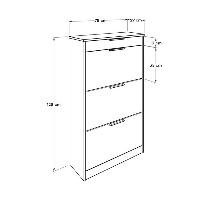 Skye Decor Schuhschrank 100% MELAMINE COATED PARTICLE BOARD, 128 cm x 29 cm günstig online kaufen