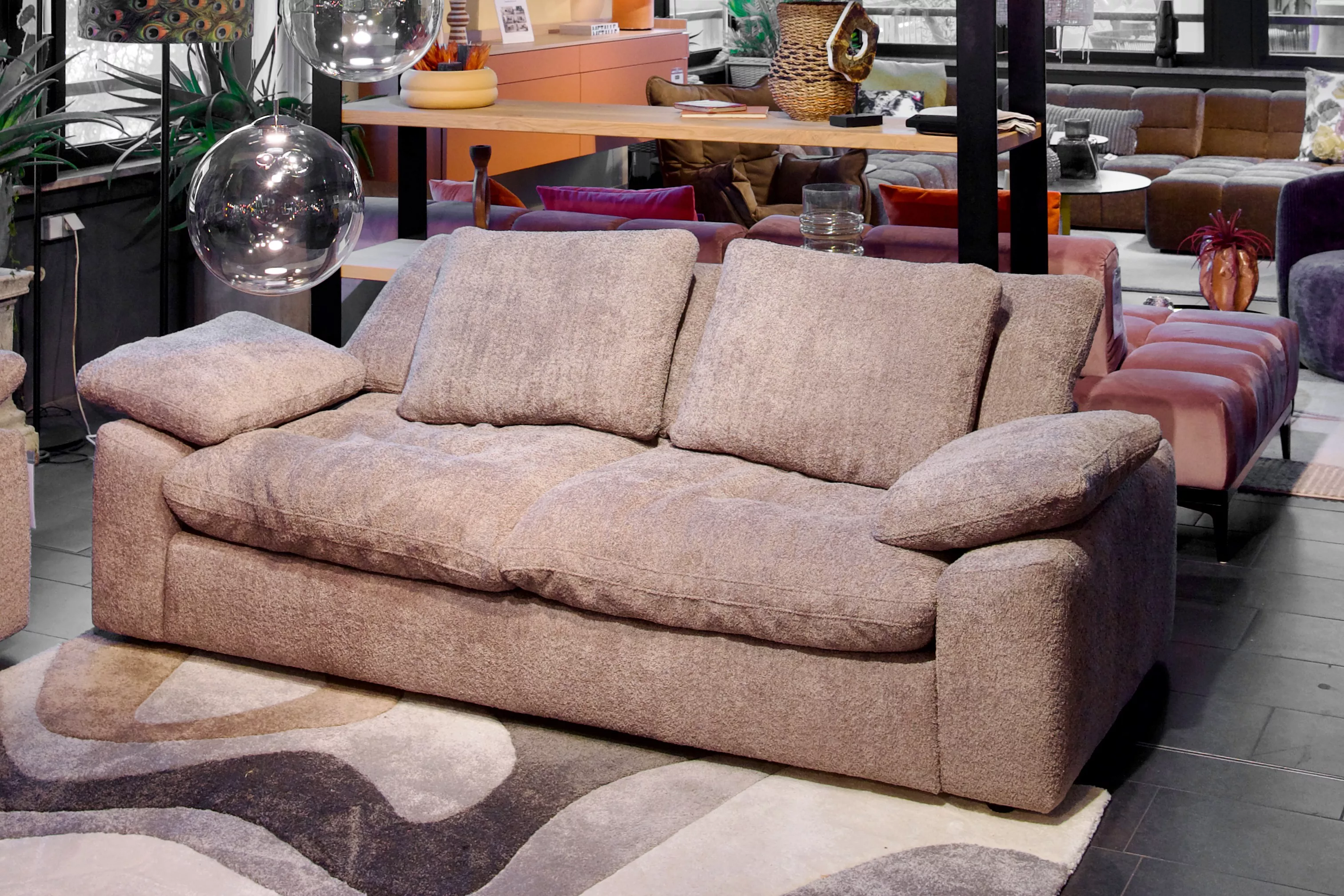 Sofa Nitro in grau-braunem Strukturstoffbezug günstig online kaufen