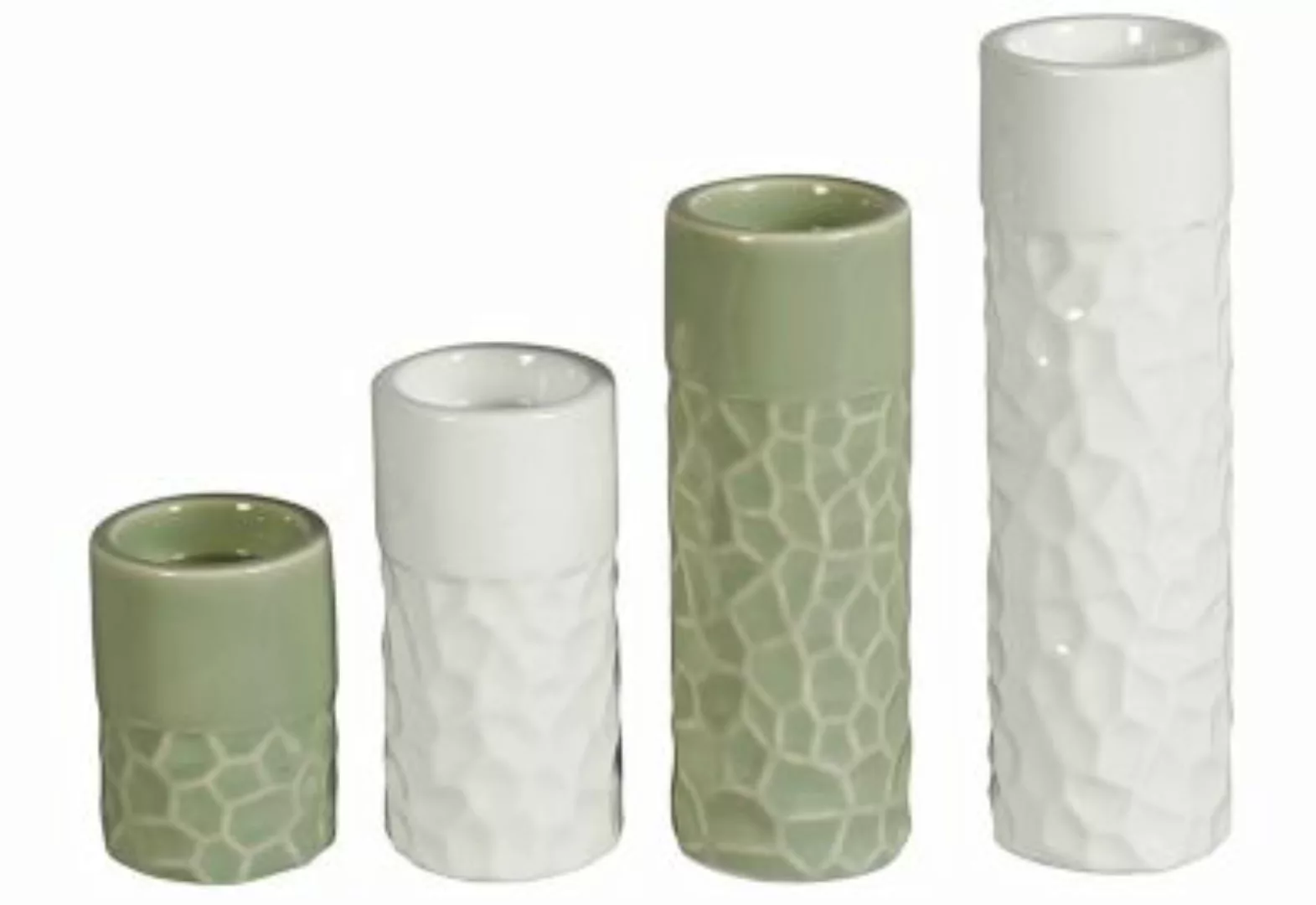 HTI-Living Teelichthalter Porzellan 4er Set grün/weiß günstig online kaufen