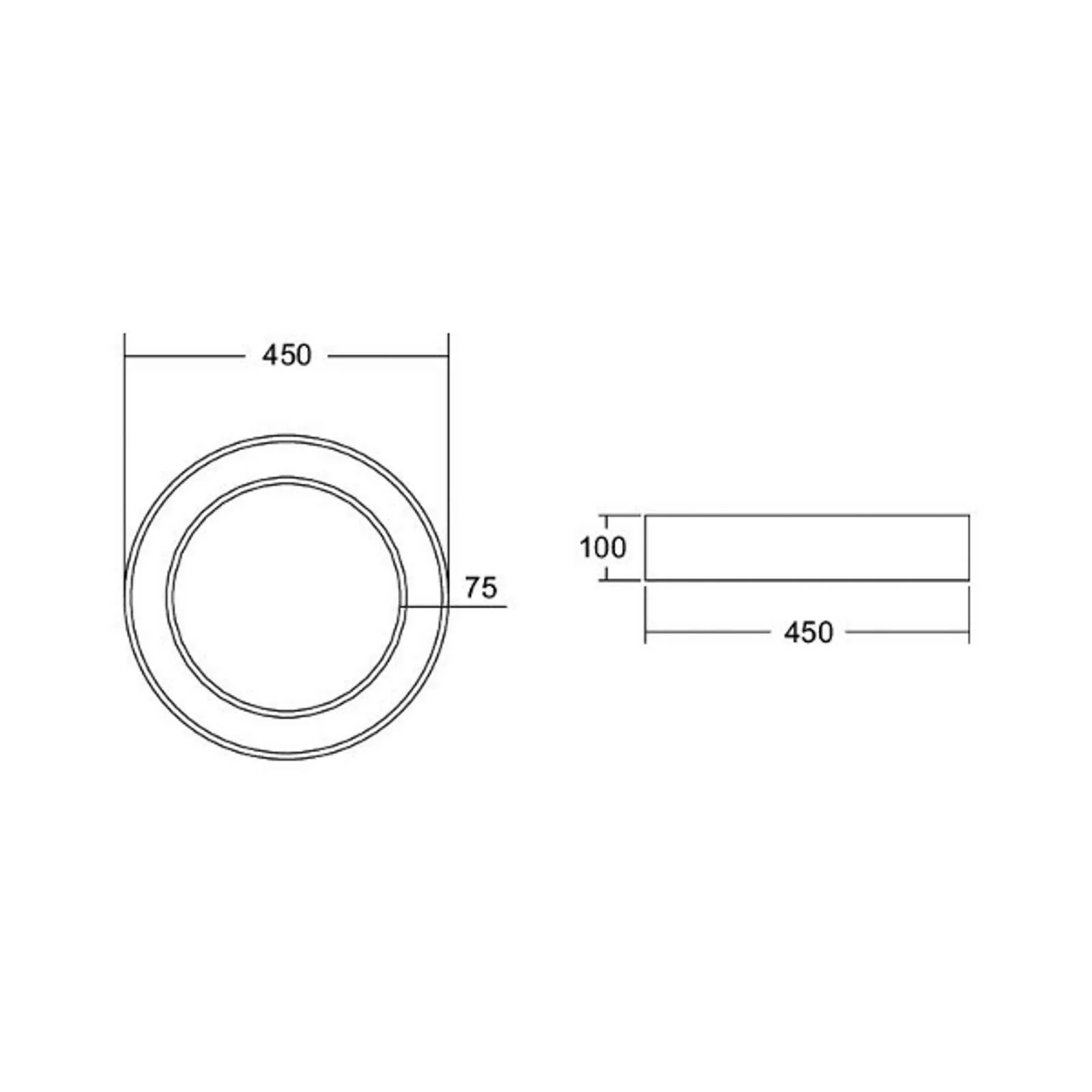 BRUMBERG Biro Circle Ring Decke Ø 45cm  on/off  schwarz  830 günstig online kaufen