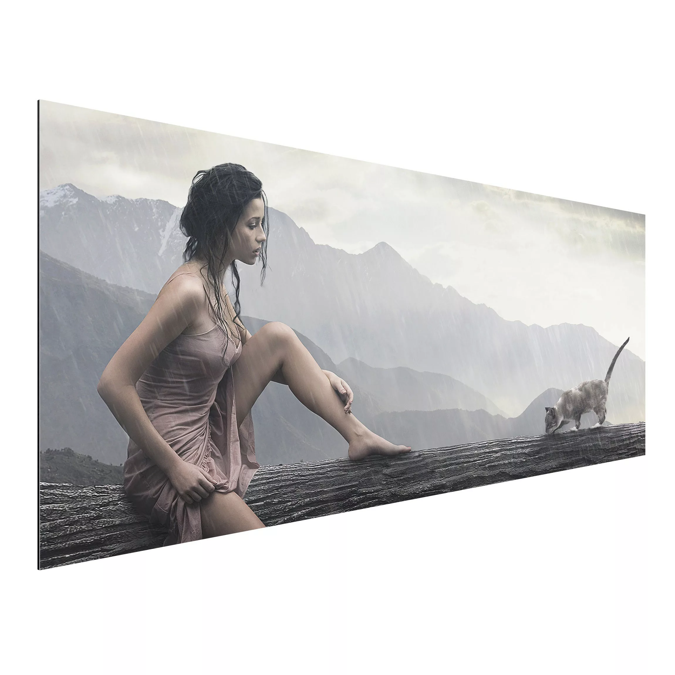 Alu-Dibond Bild Akt & Erotik - Panorama Jane in the Rain günstig online kaufen