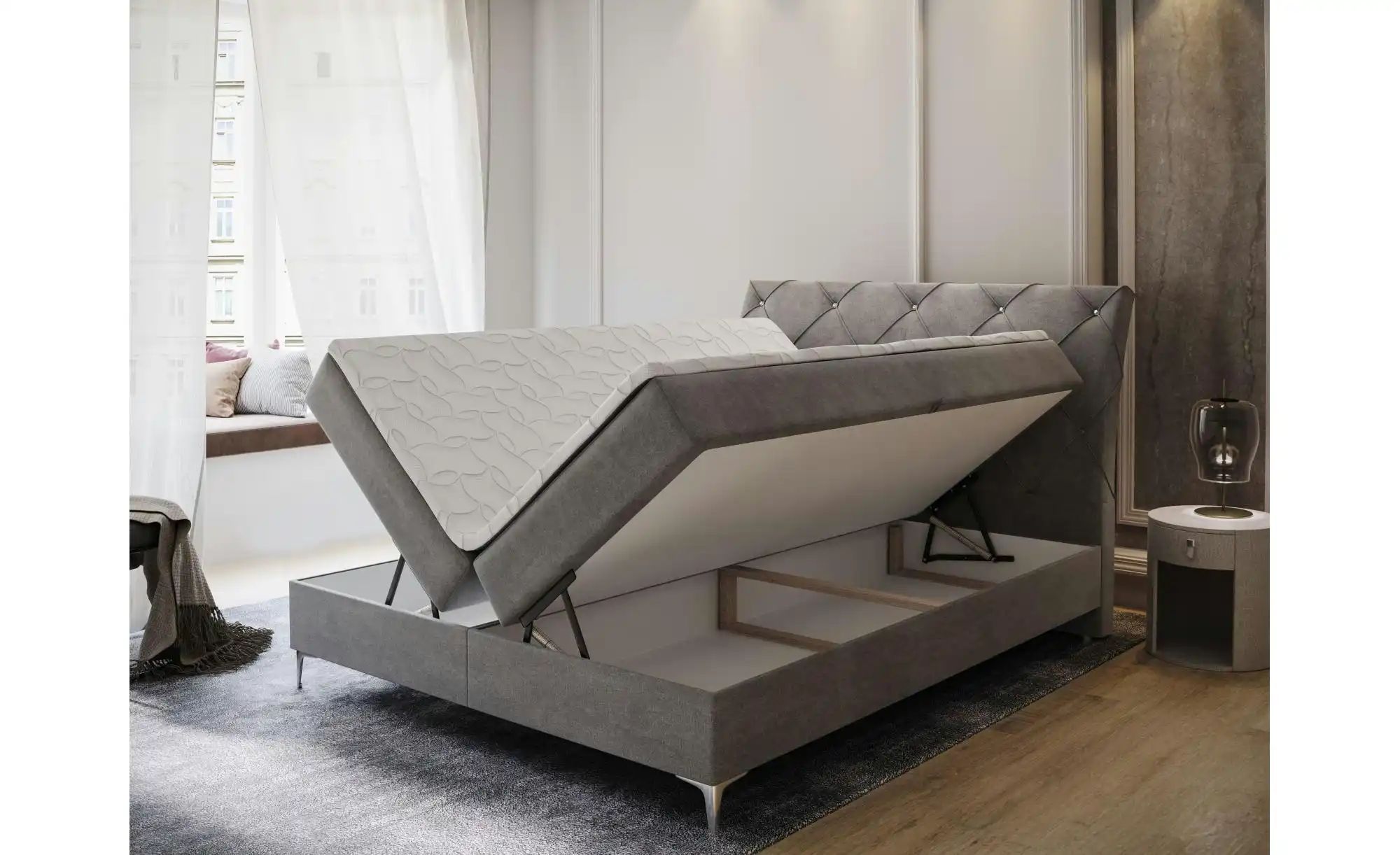 MASSENO Boxbett mit Bettkasten Macon ¦ braun ¦ Maße (cm): B: 140 H: 118 Bet günstig online kaufen
