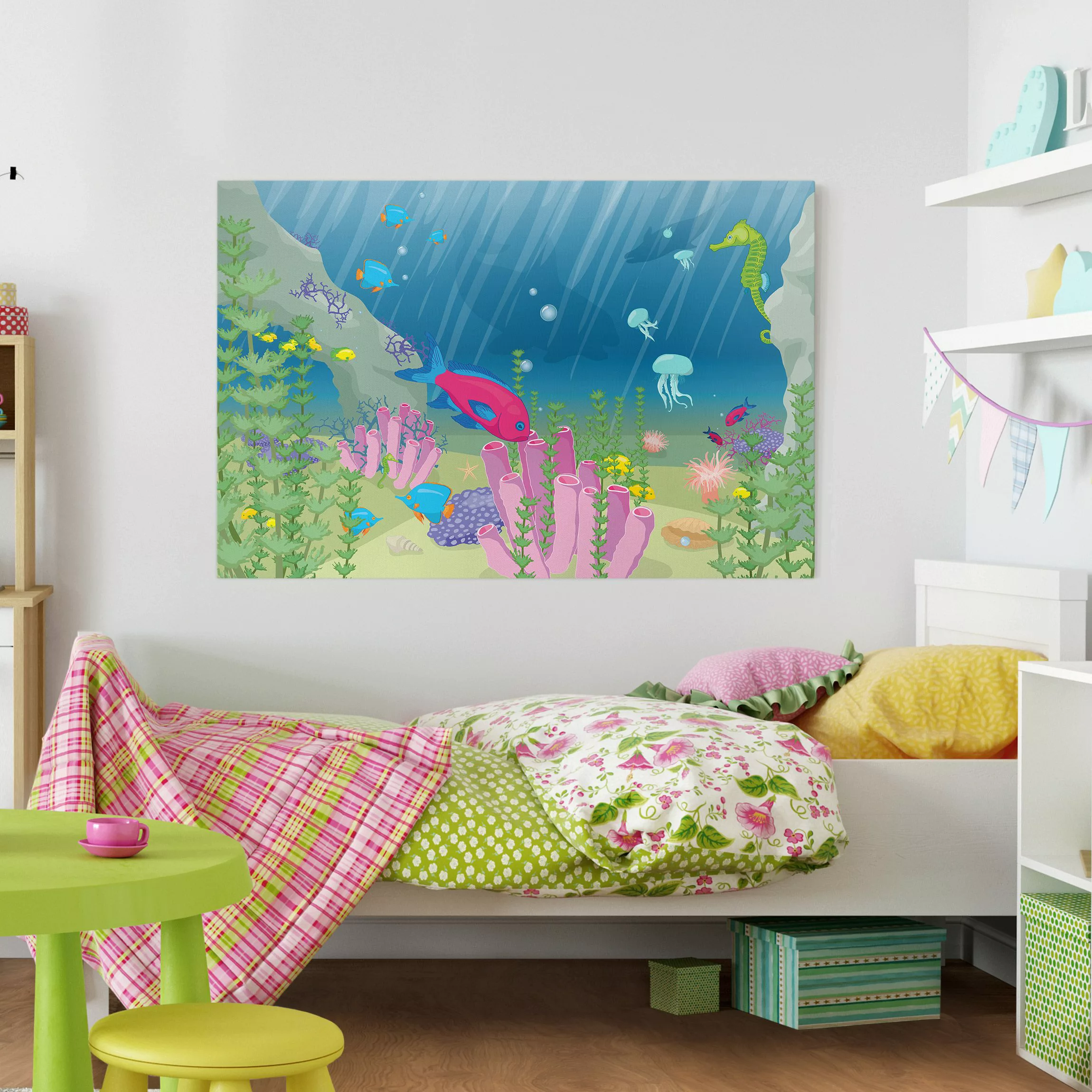 Leinwandbild Kinderzimmer - Querformat Unterwasserwelt günstig online kaufen