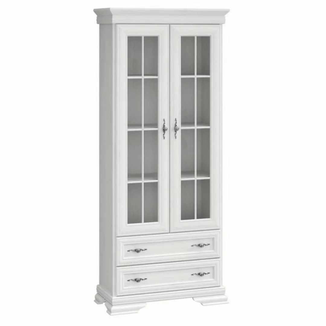 Newroom Vitrine Mallory Vitrine Schnee Eiche Modern Vitrinenschrank Glasvit günstig online kaufen