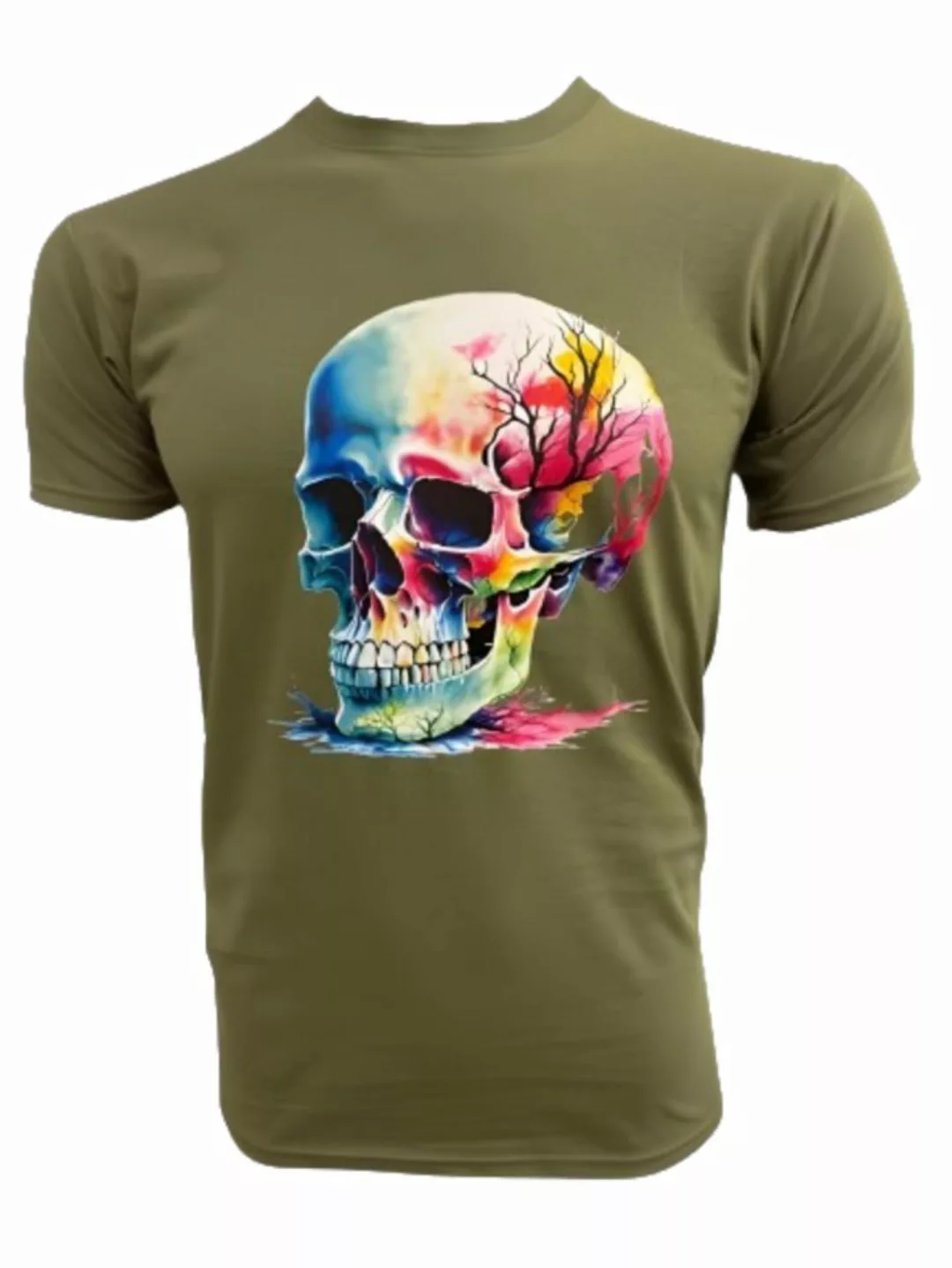 PAULGOS Strandshirt Herren T-Shirt, bunter Totenkopf, Schädel, Skull günstig online kaufen