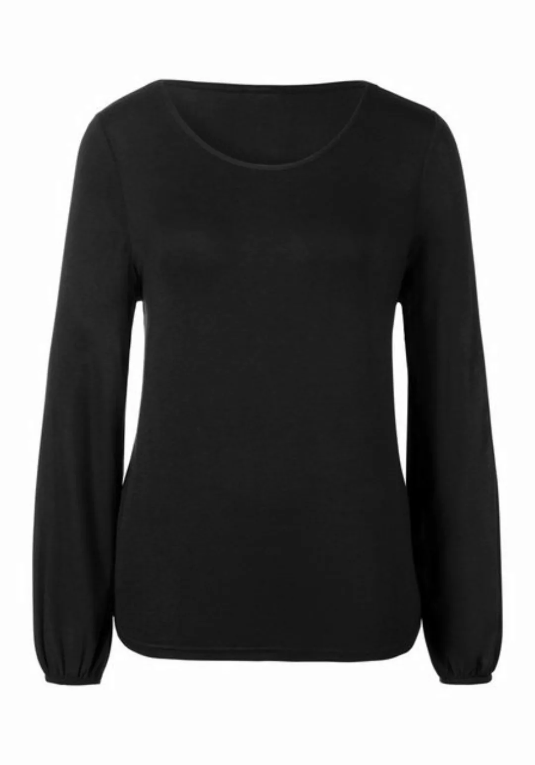 LASCANA Langarmshirt mit weiten Ärmeln aus weichem Viskose-Stretch günstig online kaufen