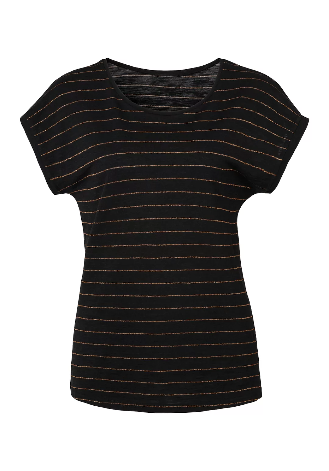 Vivance T-Shirt, mit kupferfarbenen Lurex-Streifen günstig online kaufen