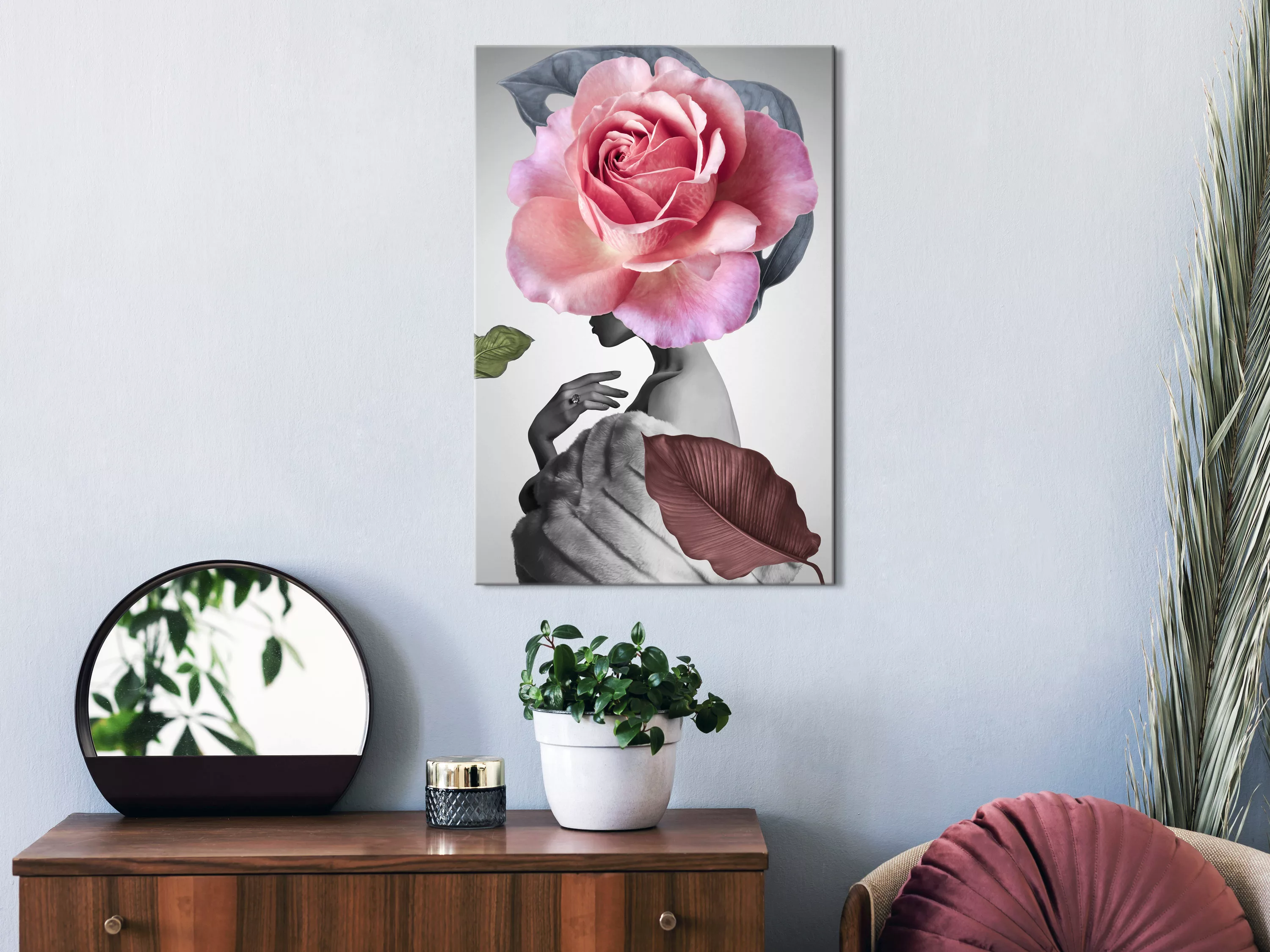 Wandbild - Rose And Fur (1 Part) Vertical günstig online kaufen