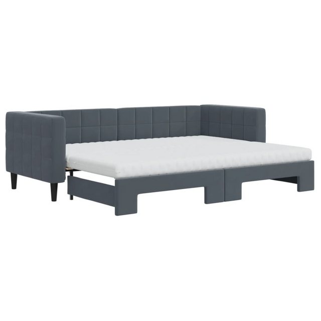 vidaXL Bett Tagesbett Ausziehbar mit Matratzen Dunkelgrau 80x200 cm Samt günstig online kaufen