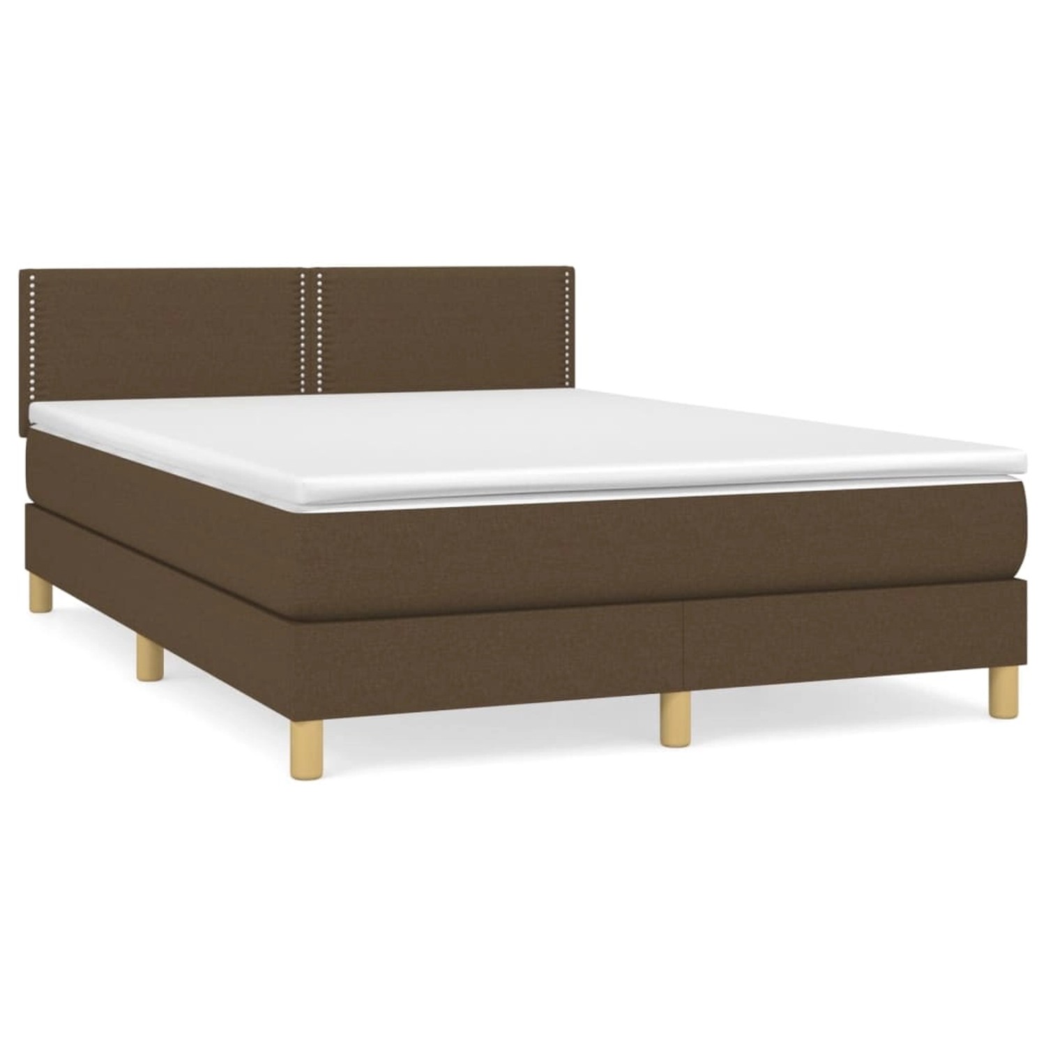 vidaXL Boxspringbett mit Matratze Dunkelbraun 140x190 cm Stoff1373166 günstig online kaufen