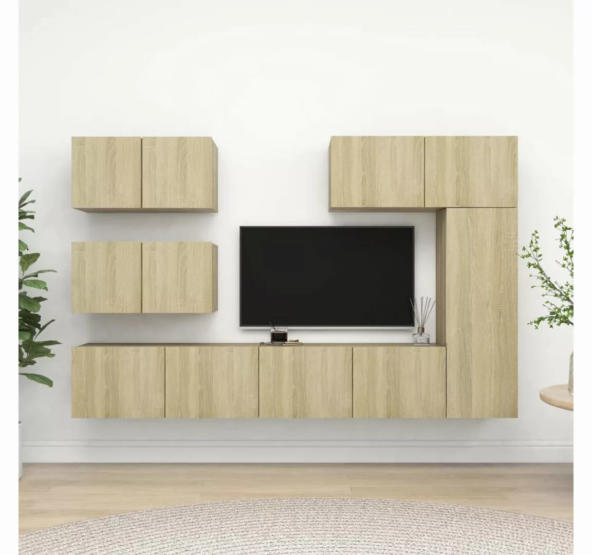 vidaXL TV-Schrank 6-tlg TV-Schrank-Set Sonoma Eiche Spanplatte günstig online kaufen