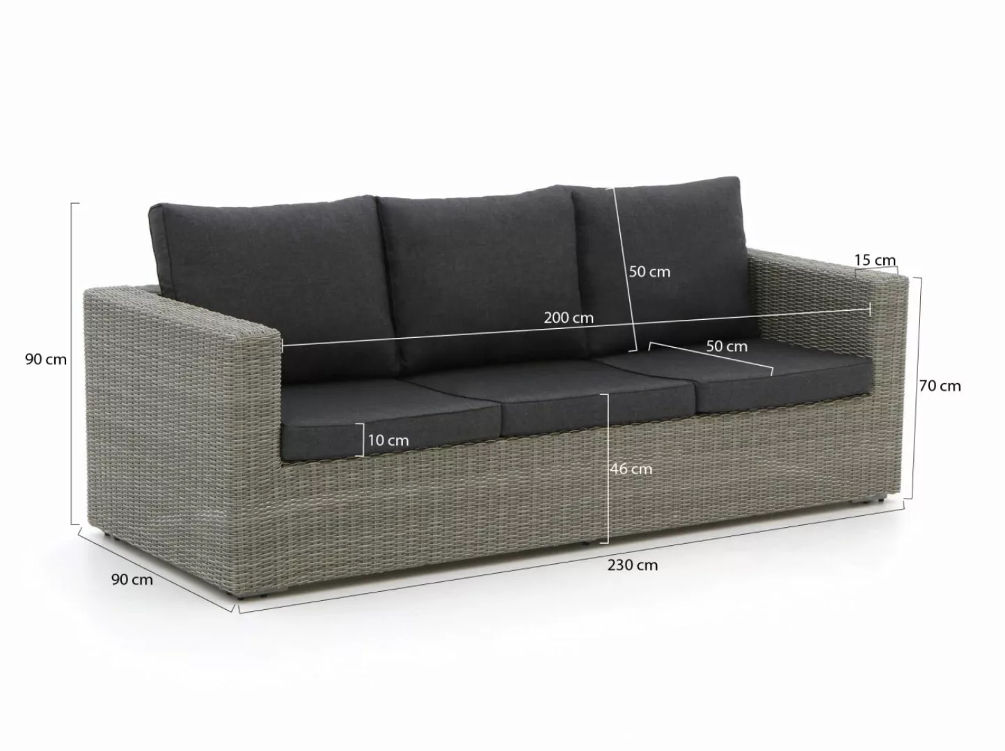 Intenso Carpino Gartensofa 3-Sitzer 230 cm günstig online kaufen